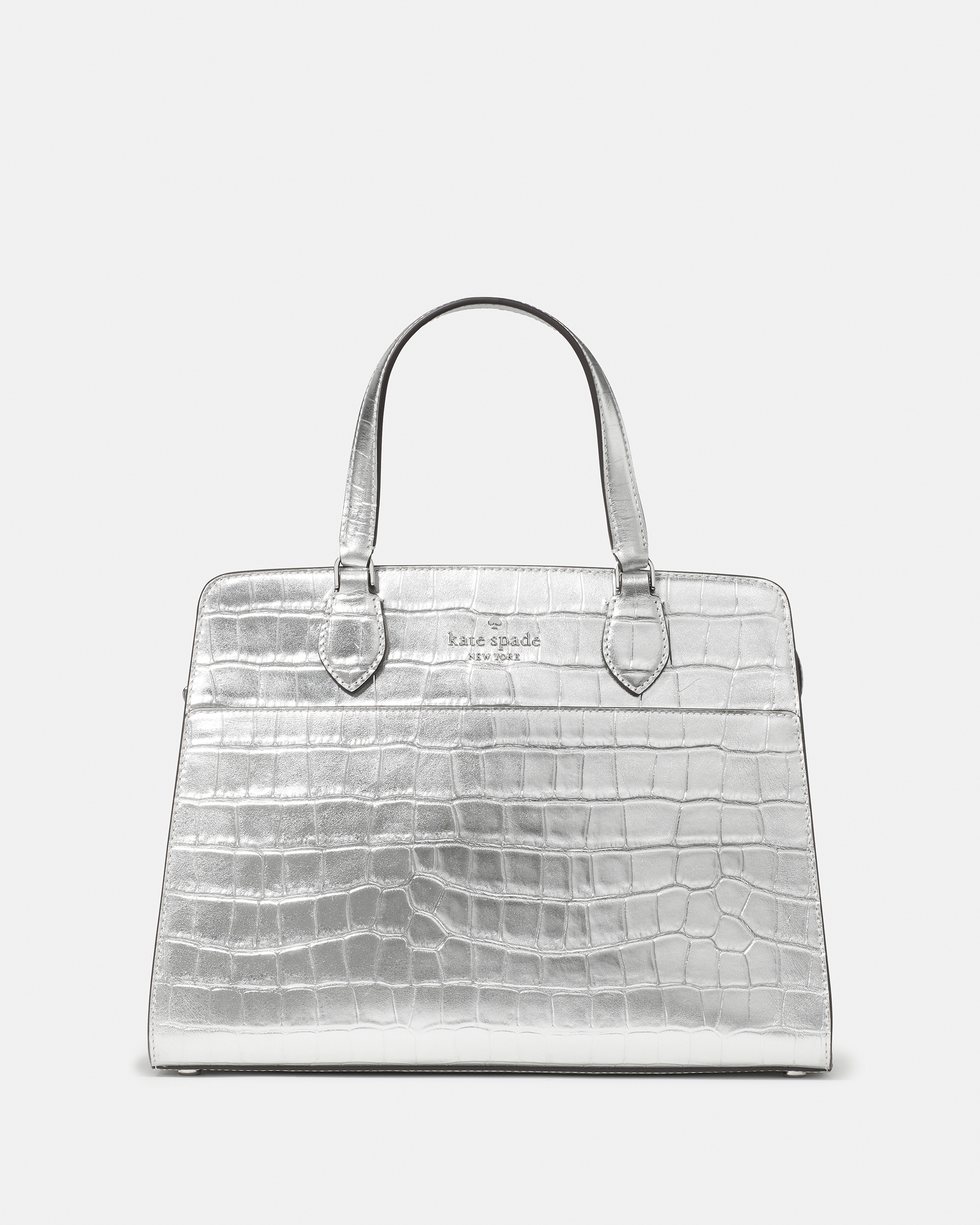 Kate Spade Madison Metallic Croc Embossed Medium Satchel