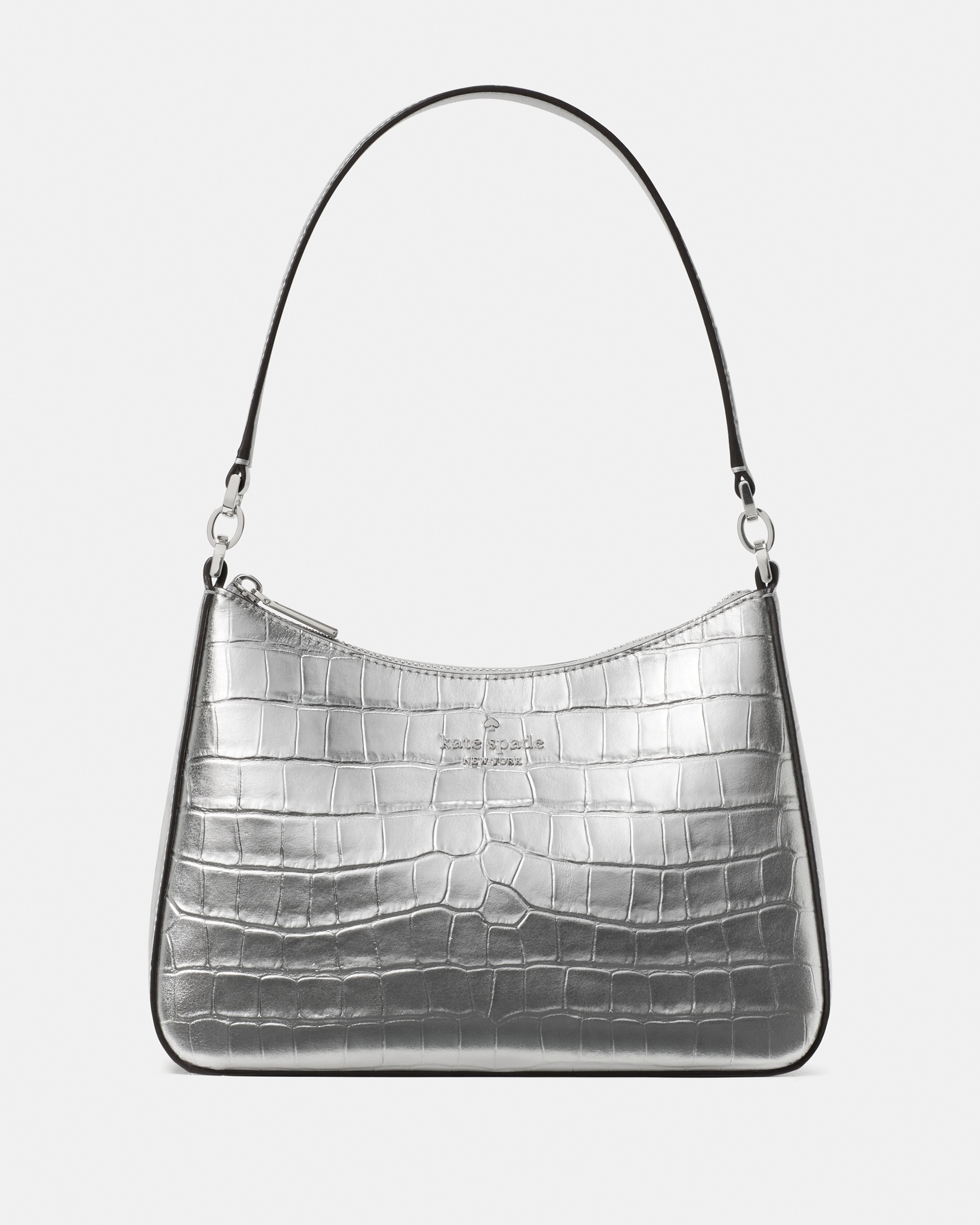 Kate Spade Margot Metallic Croc Embossed Medium Shoulder Bag