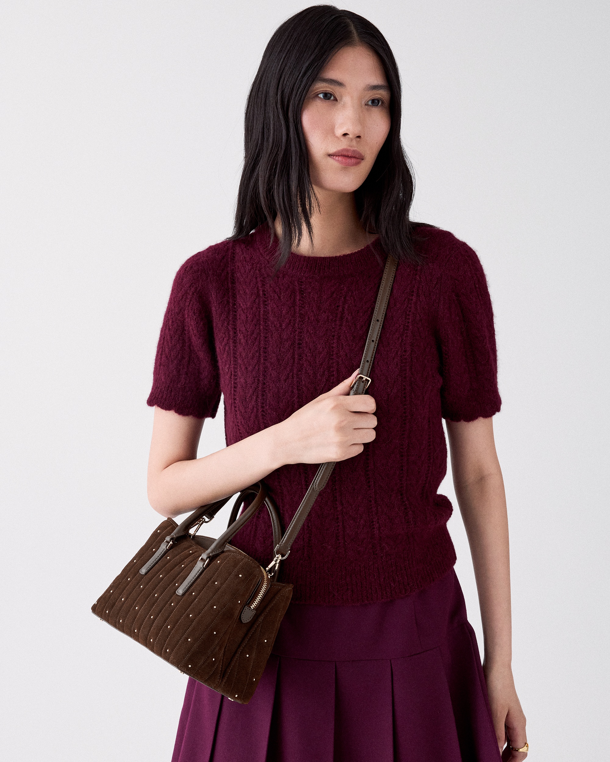 Kate Spade Thompson Street Quilted Suede Small Satchel Bag - Preorder