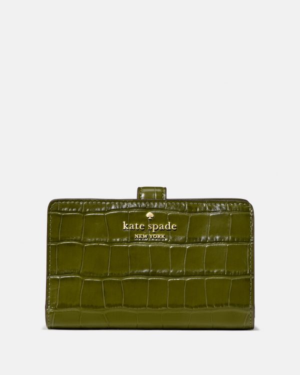 Kate Spade Croc Embossed Medium Bifold Wallet - Preorder