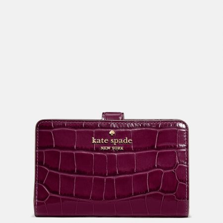 Kate Spade Croc Embossed Medium Bifold Wallet - Preorder