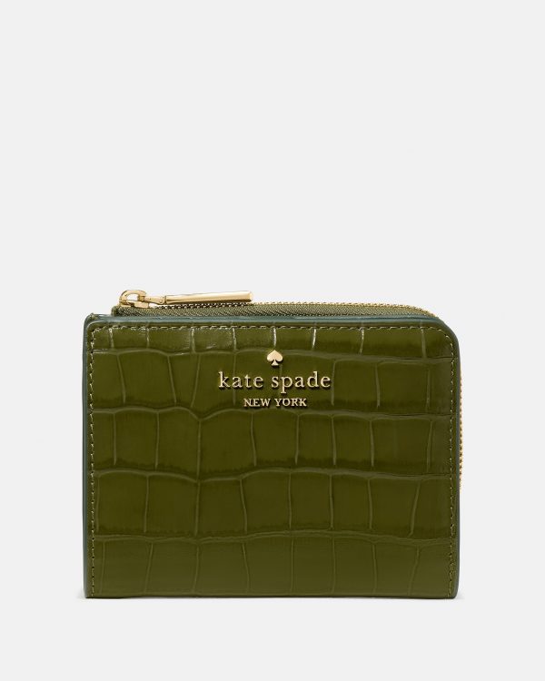 Kate Spade Croc Embossed Small L-zip Wallet - Preorder