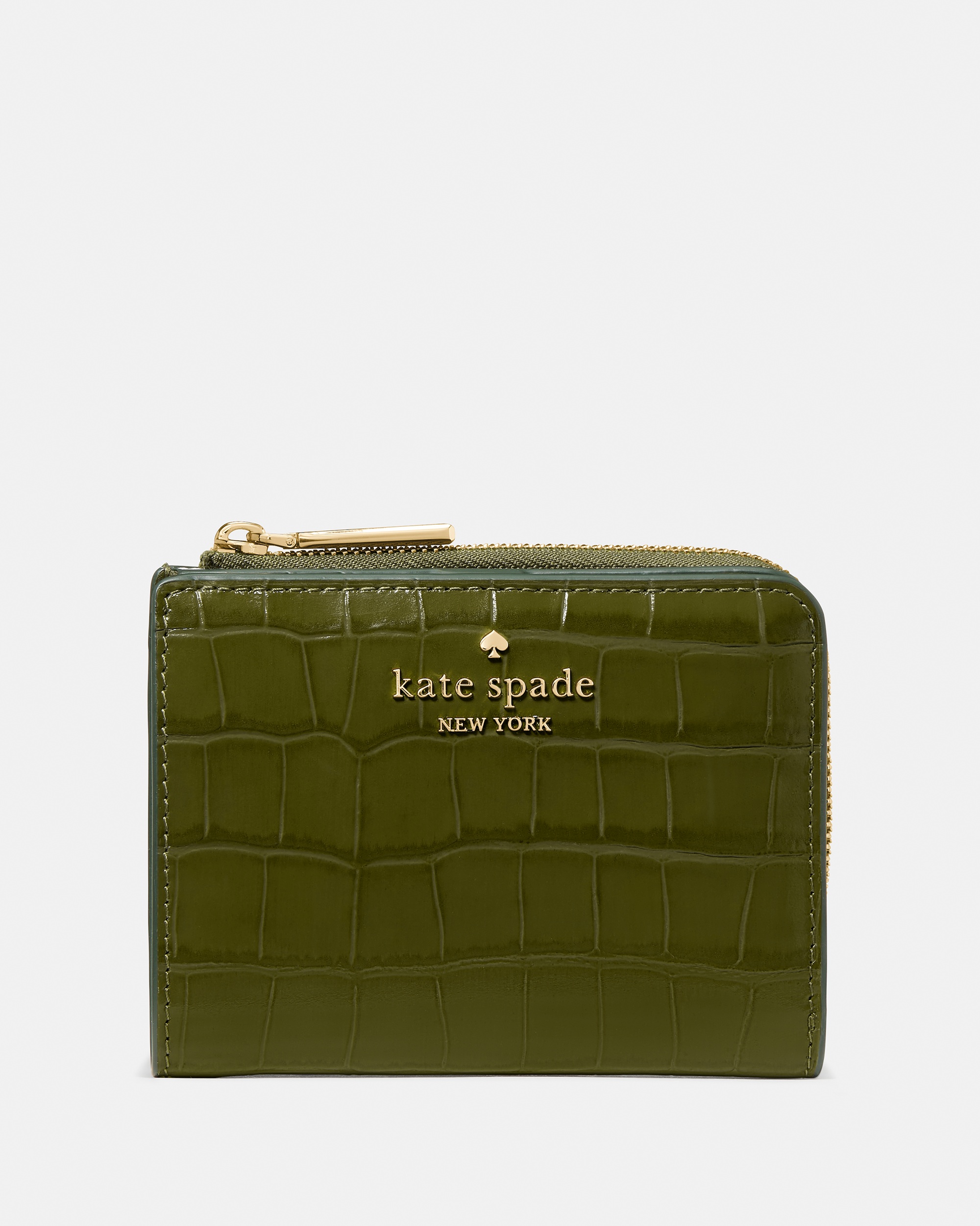 Kate Spade Croc Embossed Small L-zip Wallet - Preorder