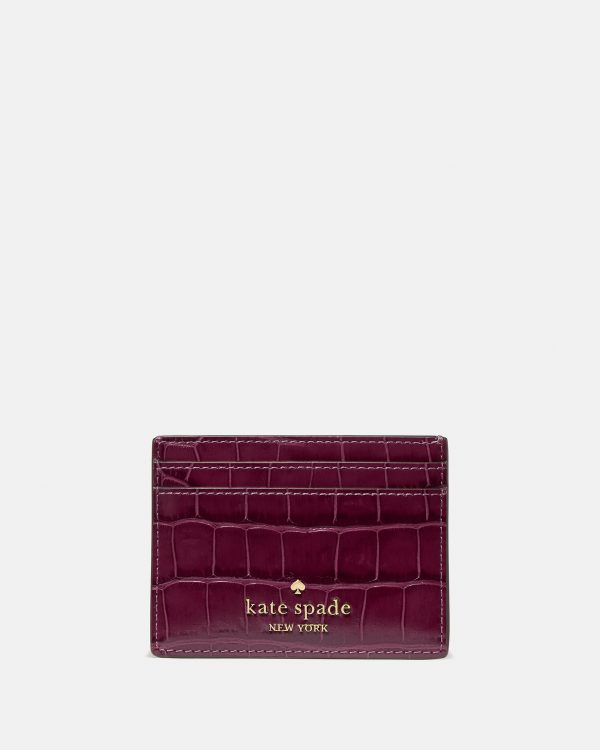 Kate Spade Croc Embossed Small Slim Card Holder - Preorder