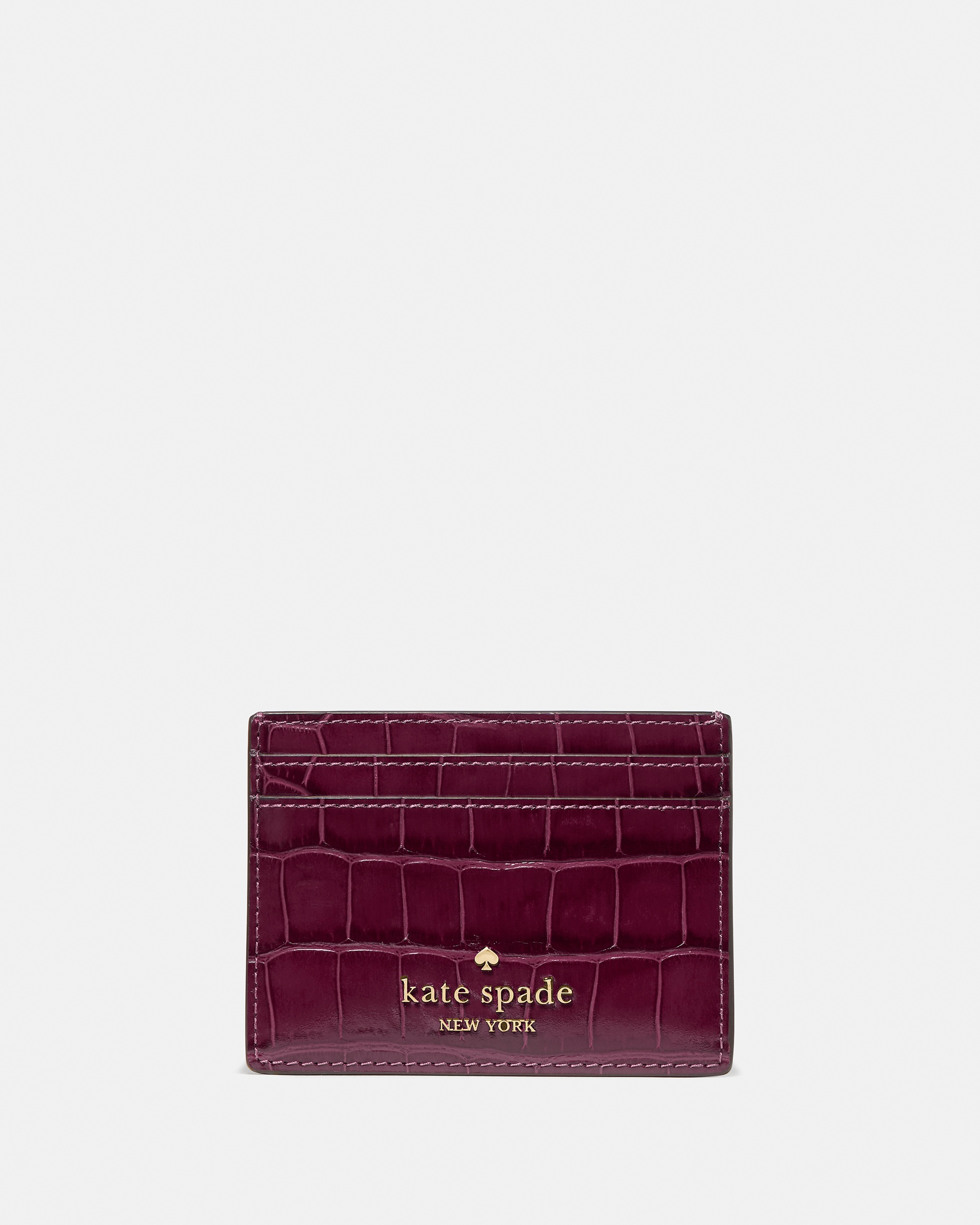 Kate Spade Croc Embossed Small Slim Card Holder - Preorder