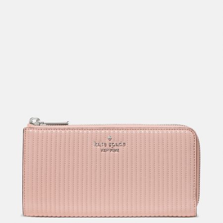 Kate Spade Shiny Quilted Large Slim L-zip Wallet - Preorder