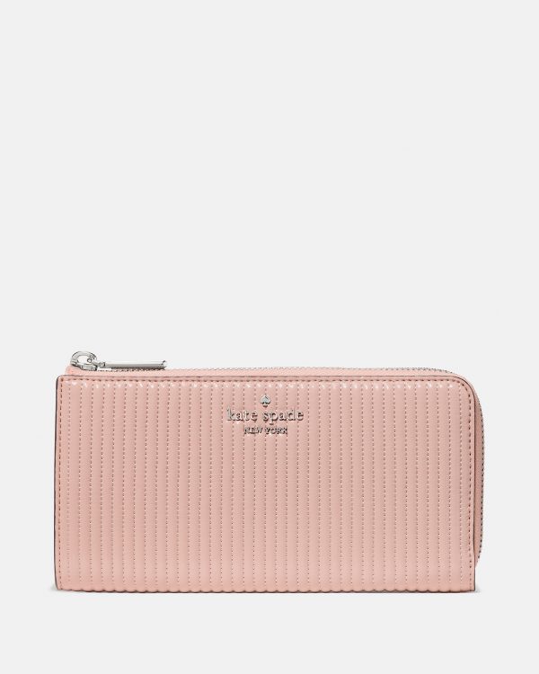 Kate Spade Shiny Quilted Large Slim L-zip Wallet - Preorder