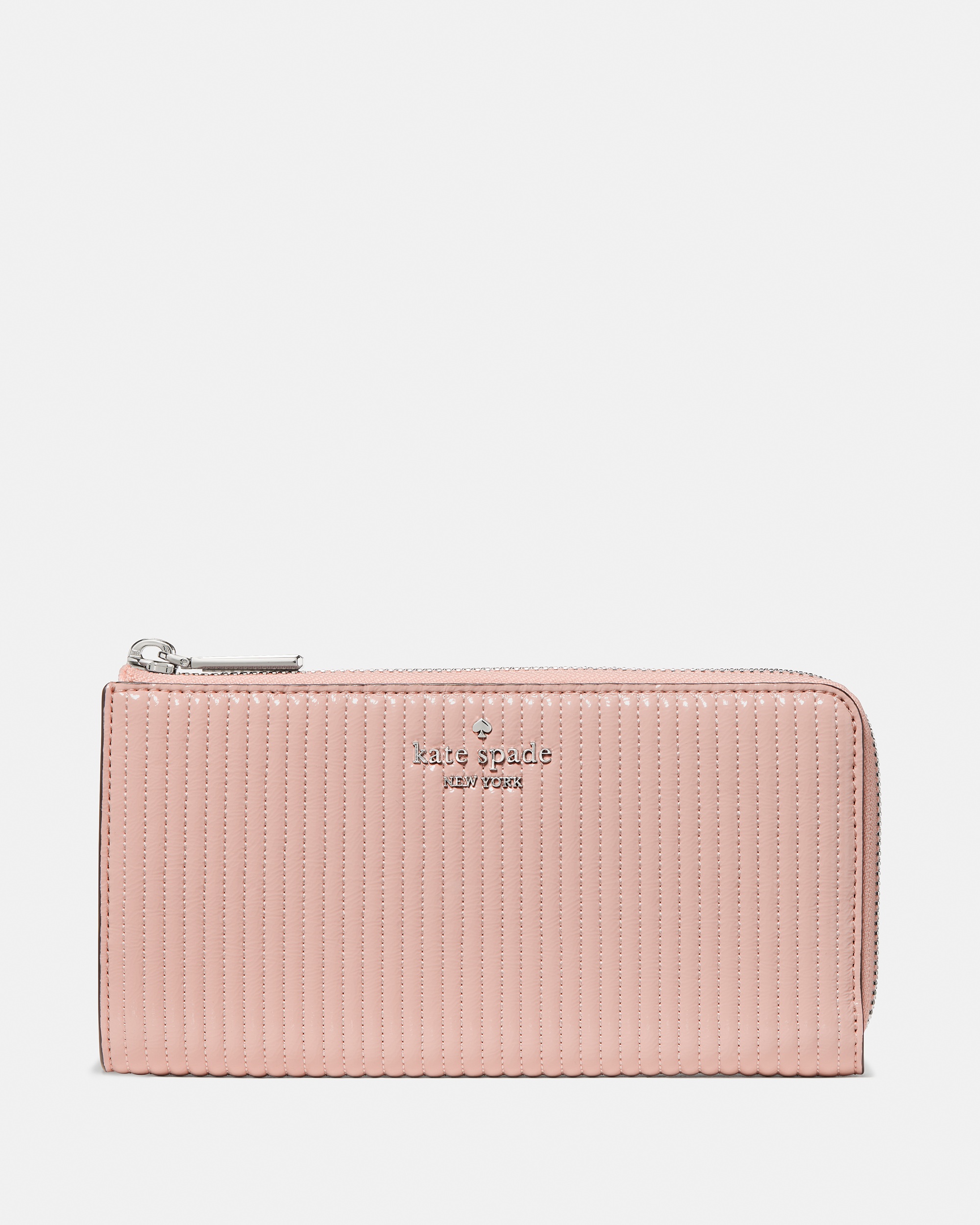 Kate Spade Shiny Quilted Large Slim L-zip Wallet - Preorder
