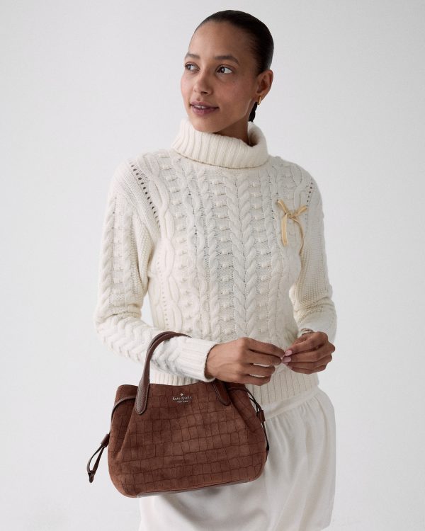 Kate Spade Dumpling Suede Croc Satchel Bag