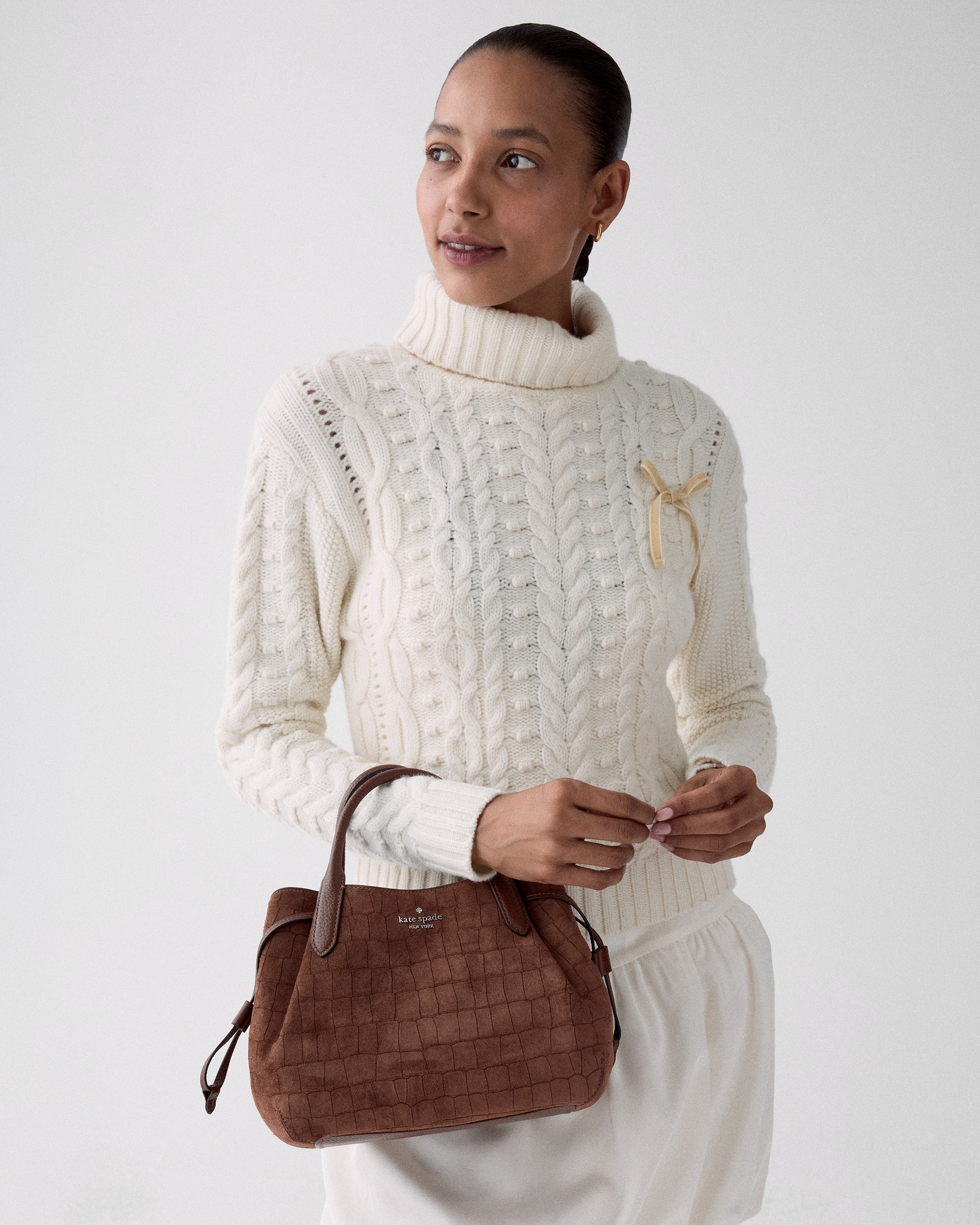 Kate Spade Dumpling Suede Croc Satchel Bag