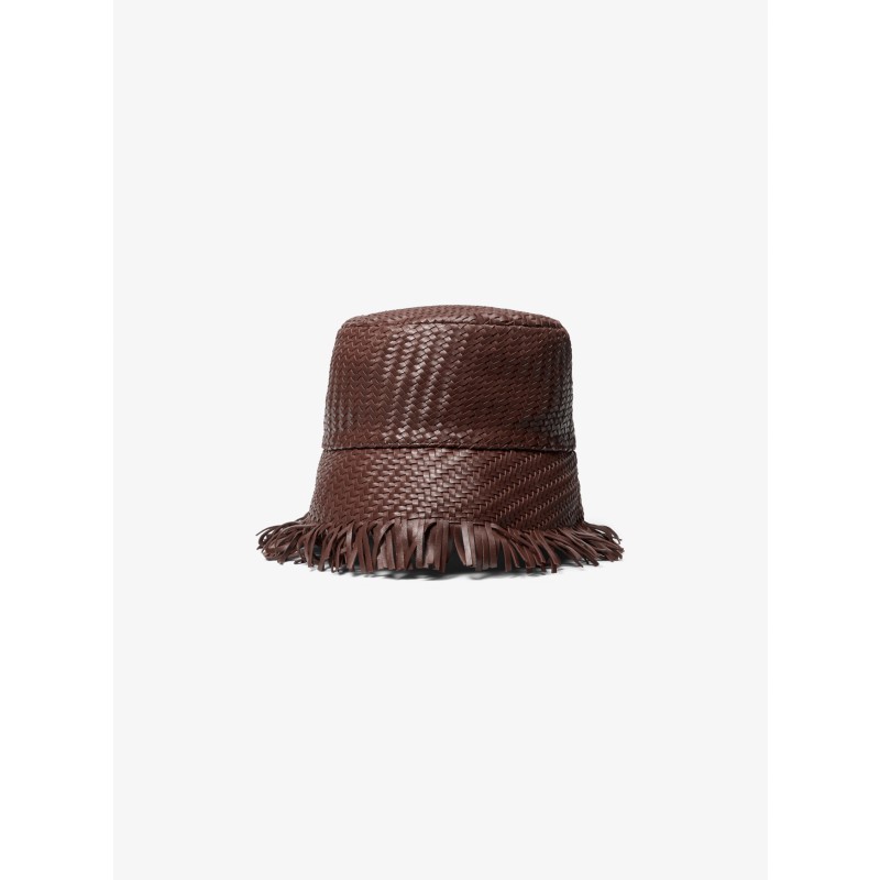 Michael Kors Collection hand-woven leather bucket hat