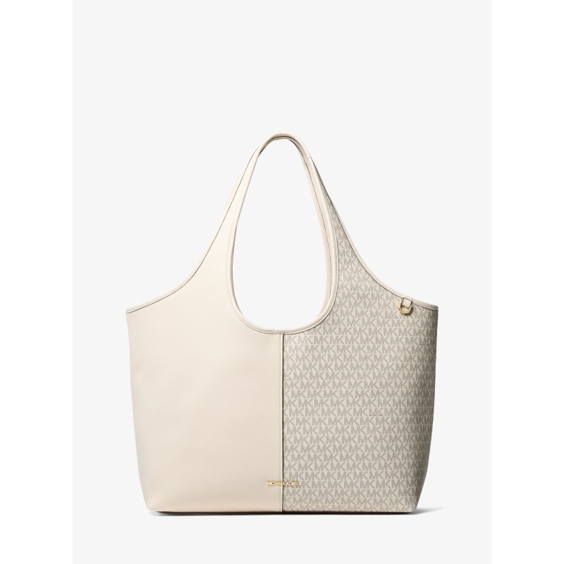 Michael Kors Henly Large Shopper Tote on shoulder scale reference
