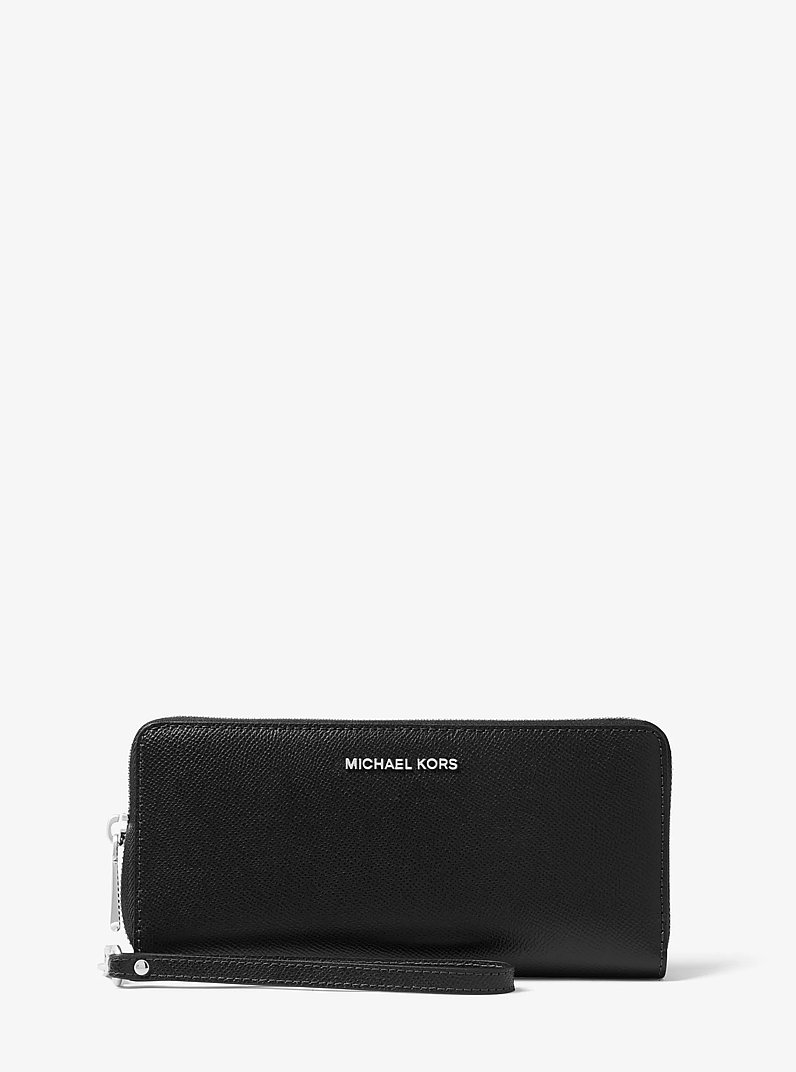Michael Kors Saffiano Leather Continental Wallet 32S5STVE9L black silver hardware 2026