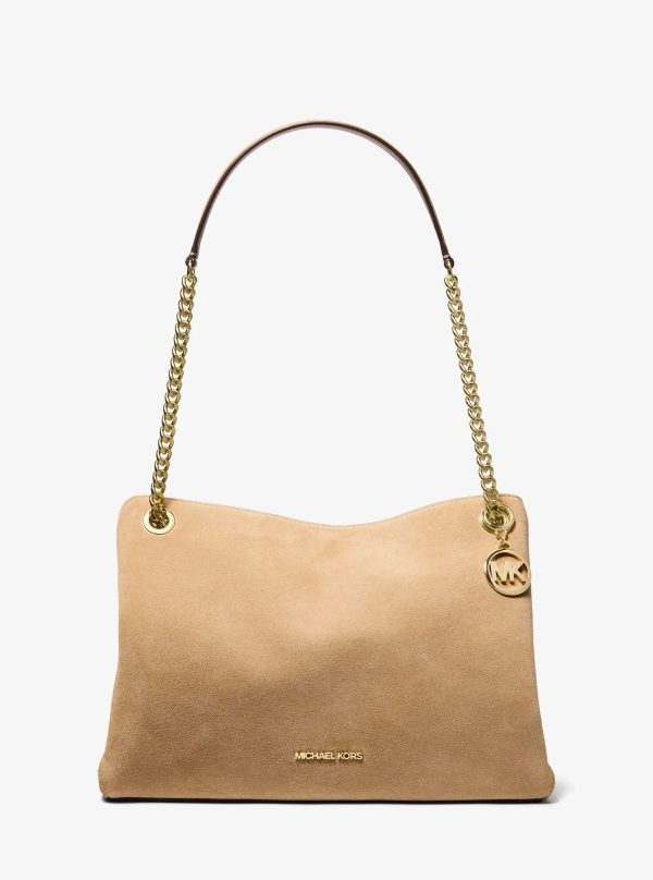 Michael Kors Christina Medium Suede Messenger Bag Camel - Ready Stock USA