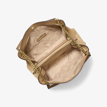Michael Kors Christina Medium Suede Messenger Bag Camel - Ready Stock USA