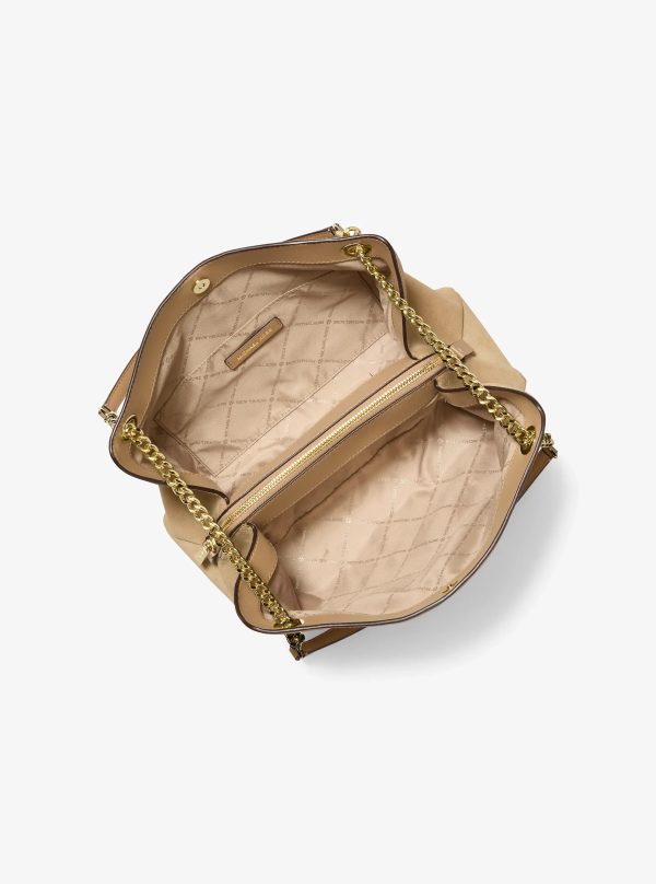 Michael Kors Christina Medium Suede Messenger Bag Camel - Ready Stock USA
