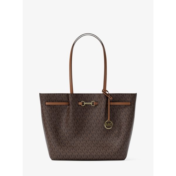 Michael Kors Carson Large Signature Logo Tote Bag Brown - Ready Stock Malaysia
