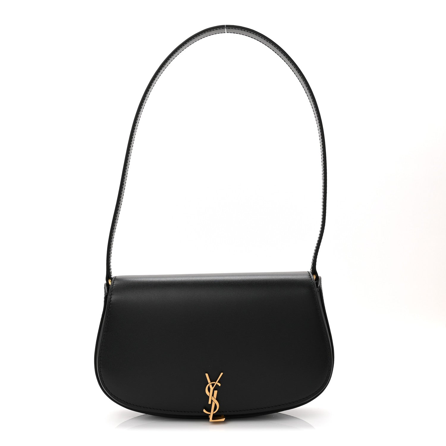 Saint Laurent Mini Voltaire in Box black polished calfskin shoulder bag 2024 front view