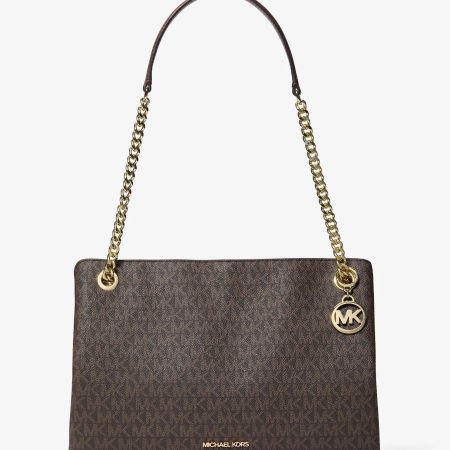 Michael Kors Outlet Christina Medium Signature Logo Messenger Bag - Preorder