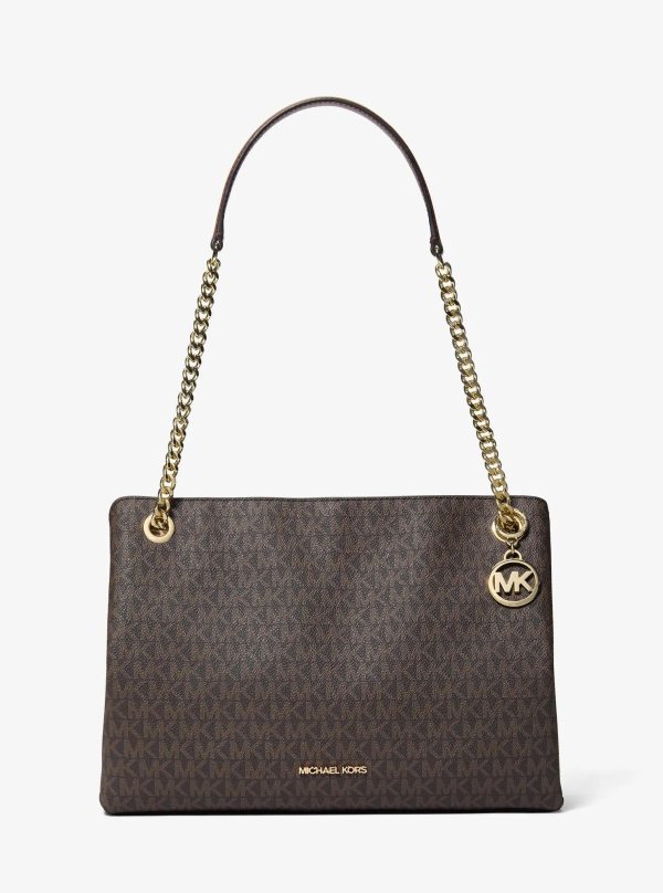 Michael Kors Outlet Christina Medium Signature Logo Messenger Bag - Preorder