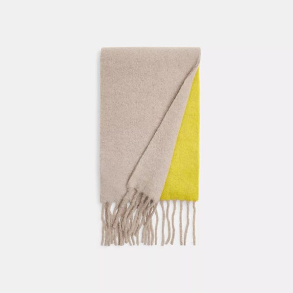 Coach Outlet Colorblock Muffler With Rubber Patch - Preorder