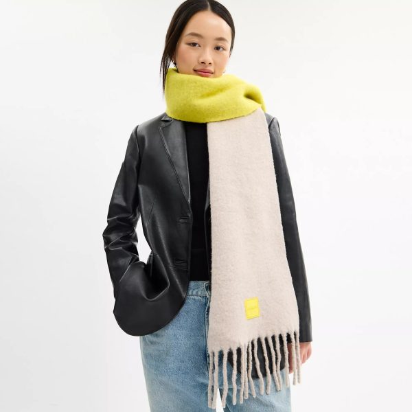 Coach Outlet Colorblock Muffler With Rubber Patch - Preorder