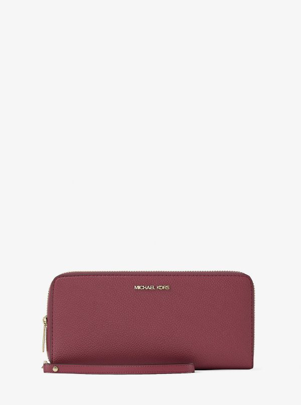 Michael Kors Outlet Jet Set Travel Large Pebbled Leather Wristlet - Preorder