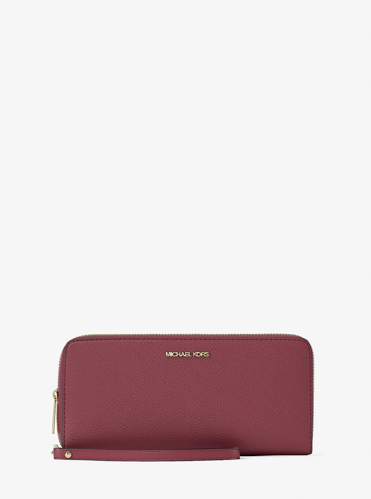 Michael Kors Outlet Jet Set Travel Large Pebbled Leather Wristlet - Preorder