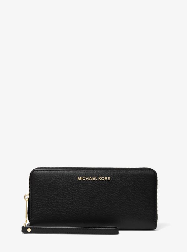 Michael Kors Outlet Jet Set Travel Large Pebbled Leather Wristlet - Preorder