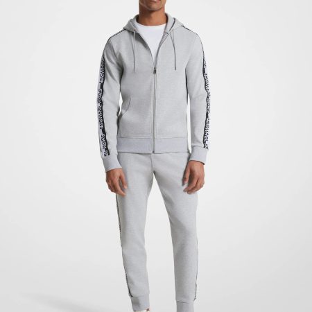 Michael Kors Outlet Logo Tape Cotton Blend Zip-Up Hoodie - Preorder