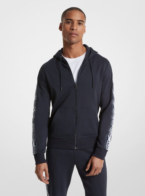 Michael Kors Outlet Logo Tape Cotton Blend Zip-Up Hoodie - Preorder