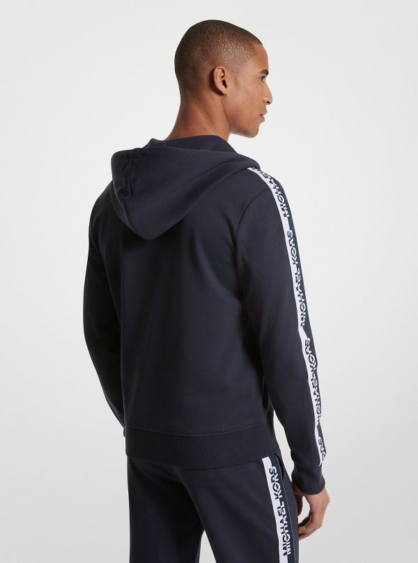 Michael Kors Outlet Logo Tape Cotton Blend Zip-Up Hoodie - Preorder
