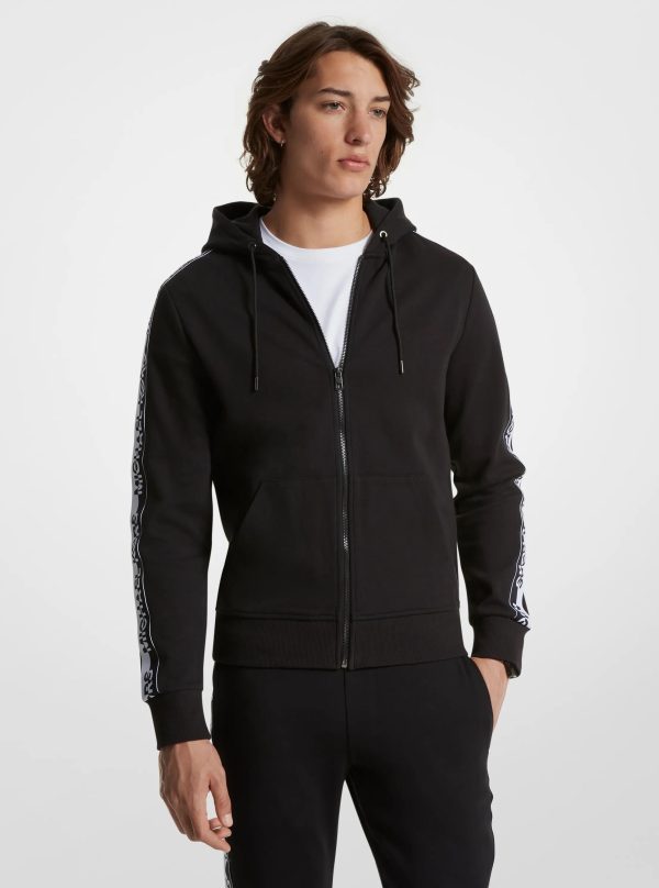 Michael Kors Outlet Logo Tape Cotton Blend Zip-Up Hoodie - Preorder
