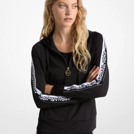 Michael Kors Outlet Logo Tape Zip-Up Hoodie - Preorder