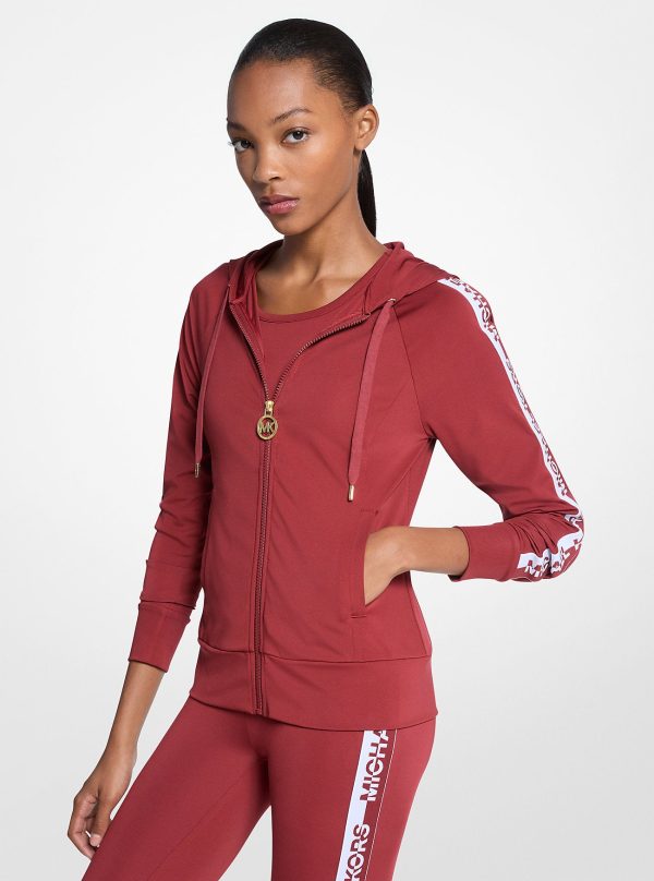 Michael Kors Outlet Logo Tape Zip-Up Hoodie - Preorder