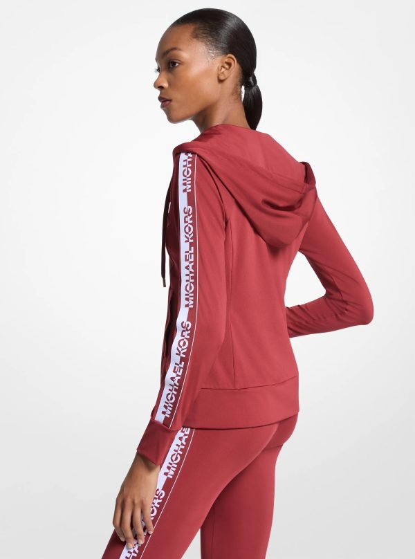 Michael Kors Outlet Logo Tape Zip-Up Hoodie - Preorder