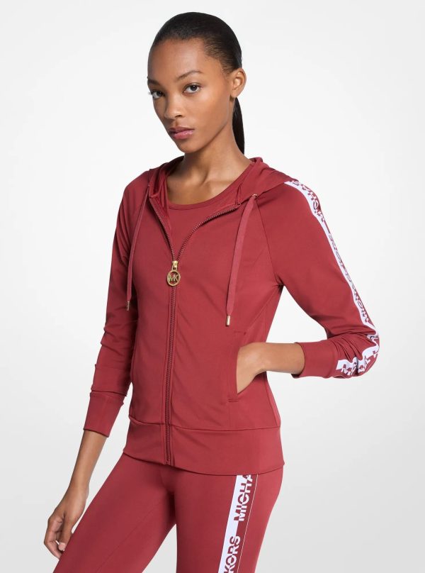 Michael Kors Outlet Logo Tape Zip-Up Hoodie - Preorder