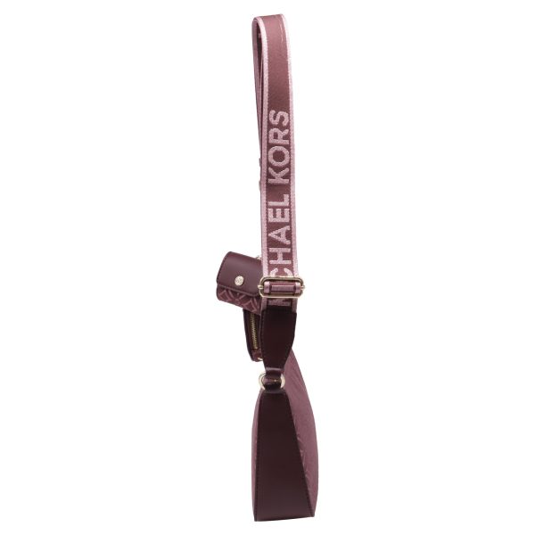 Michael Kors Small Jet Set Travel Logo Jacquard Crossbody Bag in Burgundy Canvas - Preorder