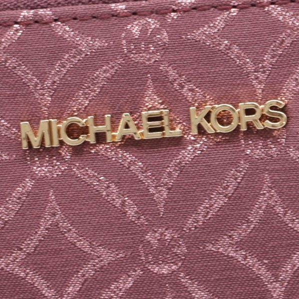 Michael Kors Small Jet Set Travel Logo Jacquard Crossbody Bag in Burgundy Canvas - Preorder