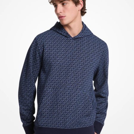 Michael Kors Outlet Signature Logo Cotton Blend Hoodie - Preorder