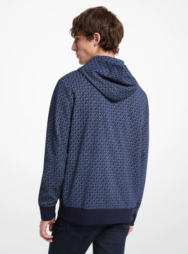 Michael Kors Outlet Signature Logo Cotton Blend Hoodie - Preorder