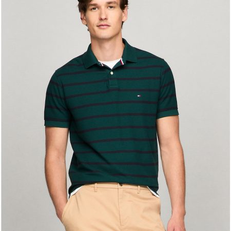Tommy Hilfiger Men's Regular Fit Stripe Wicking Polo - Preorder