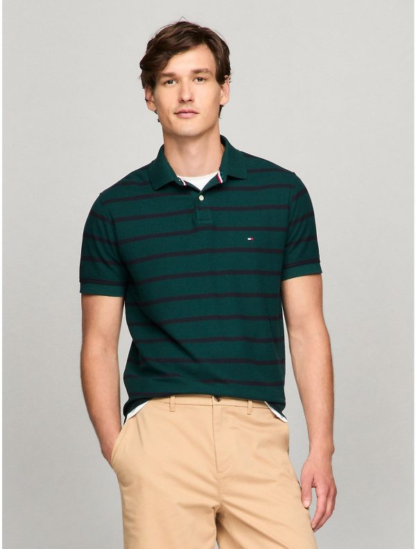 Tommy Hilfiger Men's Regular Fit Stripe Wicking Polo - Preorder