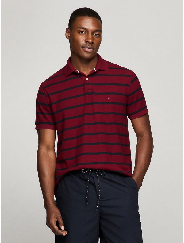 Tommy Hilfiger Men's Regular Fit Stripe Wicking Polo - Preorder