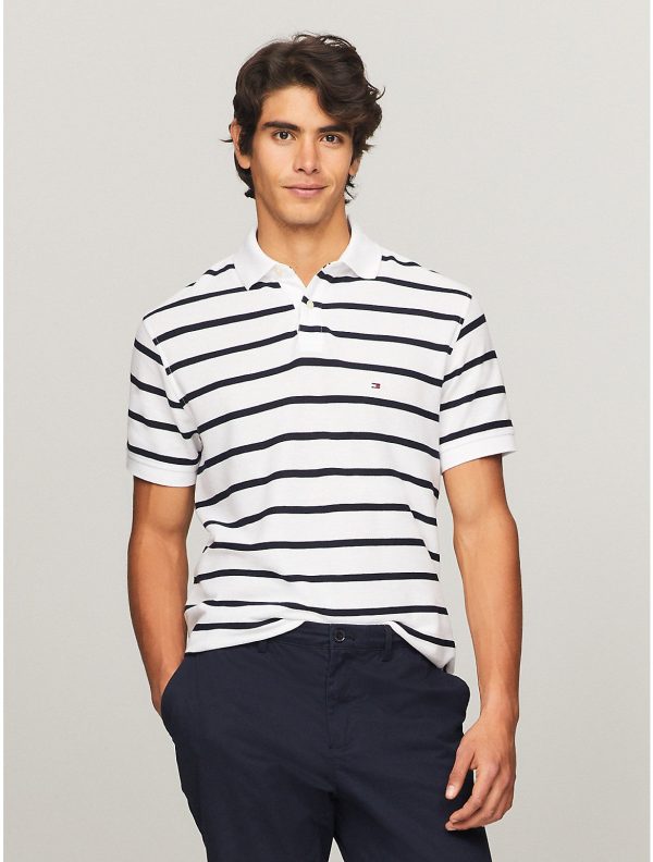 Tommy Hilfiger Men's Regular Fit Stripe Wicking Polo - Preorder