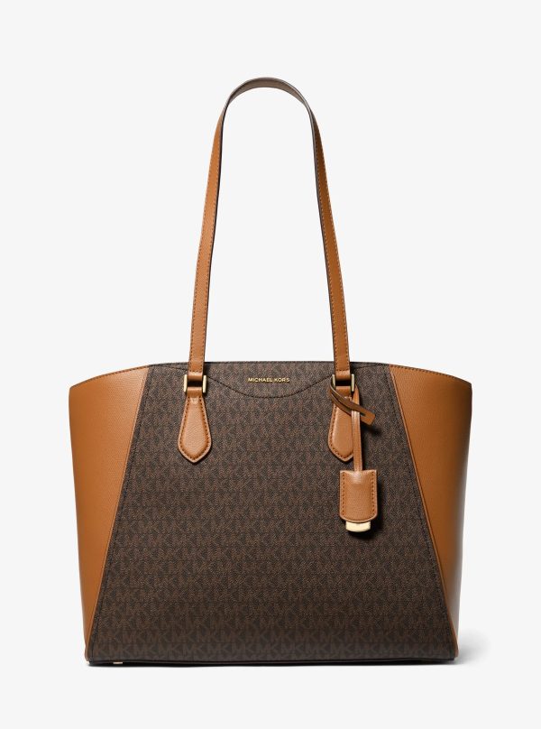 Michael Kors Taryn Large Signature Logo and Leather Tote Bag - Preorder