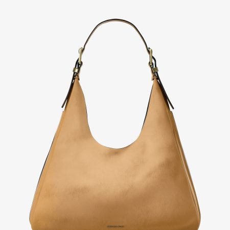 Michael Kors Nolita Large Nubuck Hobo Shoulder Bag - Preorder — Burnt Khaki