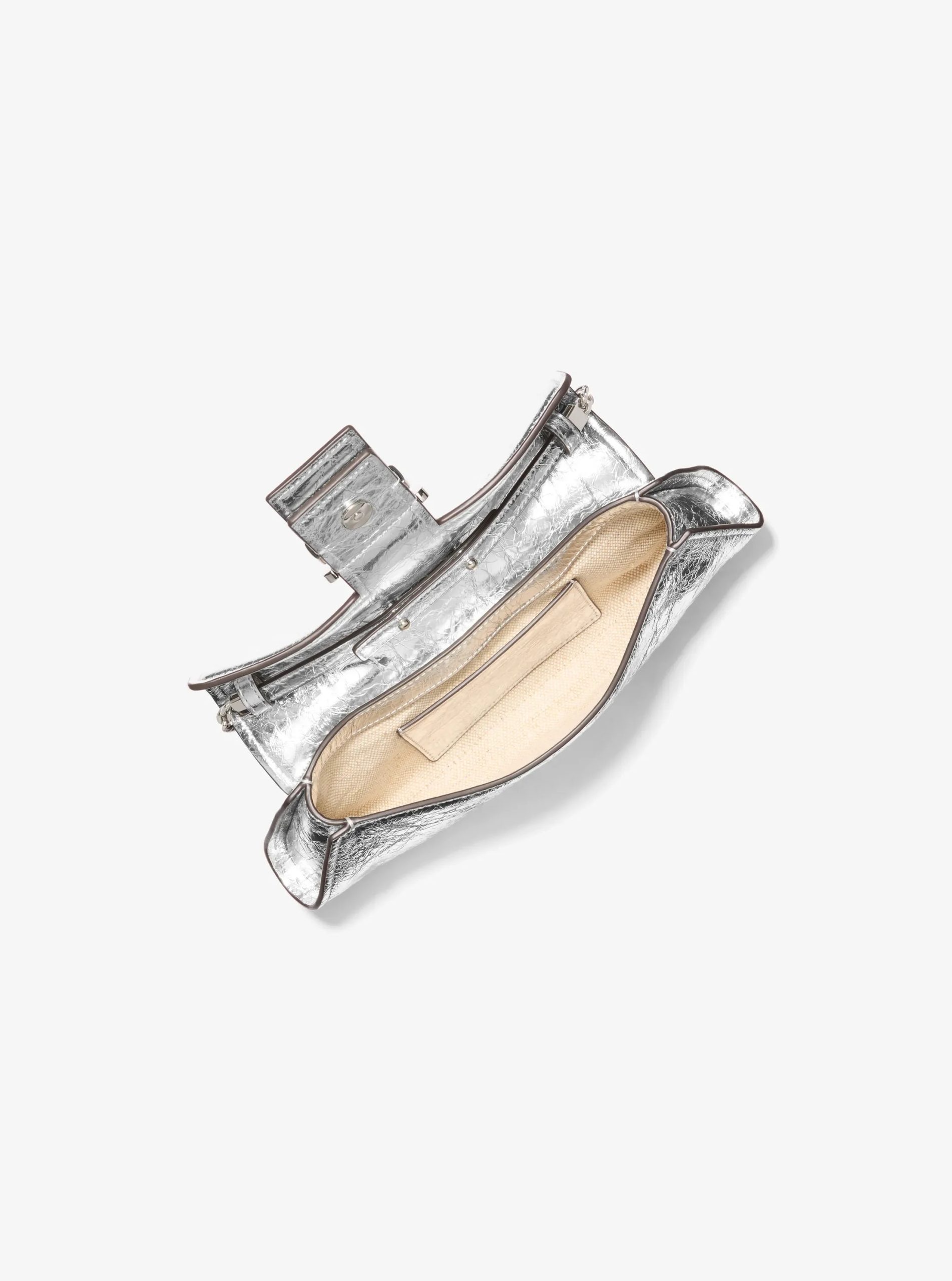 Michael Kors Colby Small Crackled Metallic Leather Convertible Clutch - Preorder