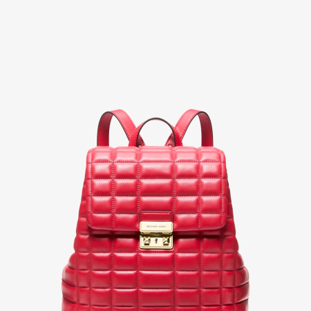Michael Kors Tribeca Small Quilted Leather Backpack - Preorder — Crimson