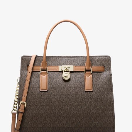 Michael Kors Hamilton Large Signature Logo Satchel - Preorder — Brn Acorn